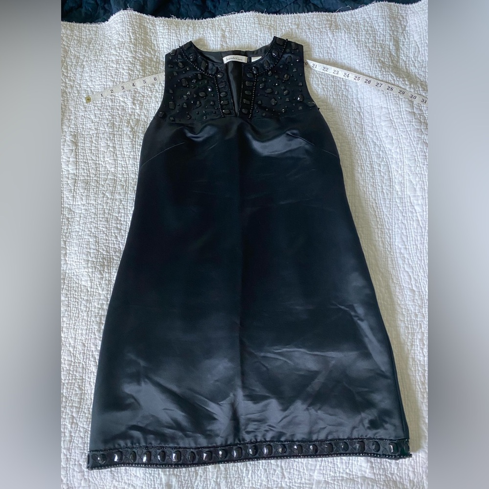 Laundry by Design Black Sleeveless Beaded Shift Dress - Size 10